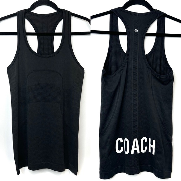 Lululemon Black “Coach” Swiftly Tank Top Size 6 - Picture 1 of 7
